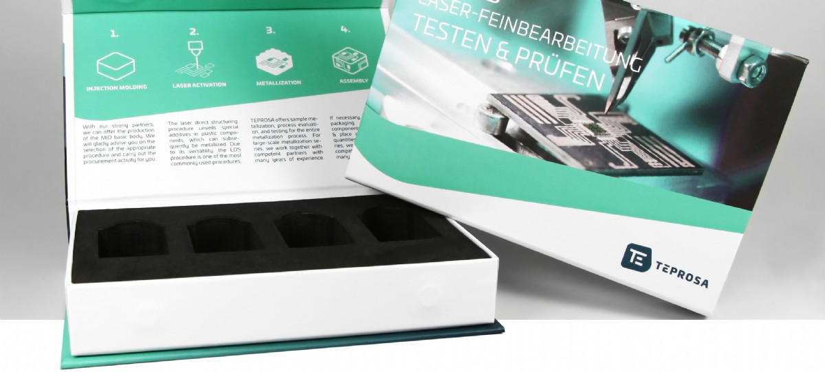 bedruckte verpackung mit inlay präsentation muster