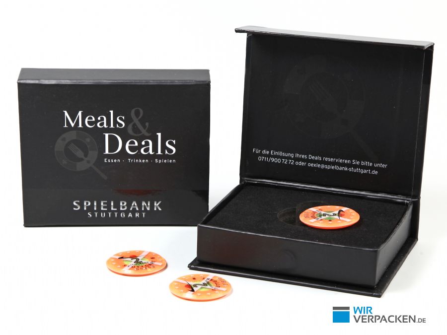 Geschenkbox für Spielchips einer Spielbank