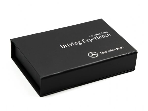 Schlichte schwarze Klappschachtel mit Digitaldruck für Mercedes Benz